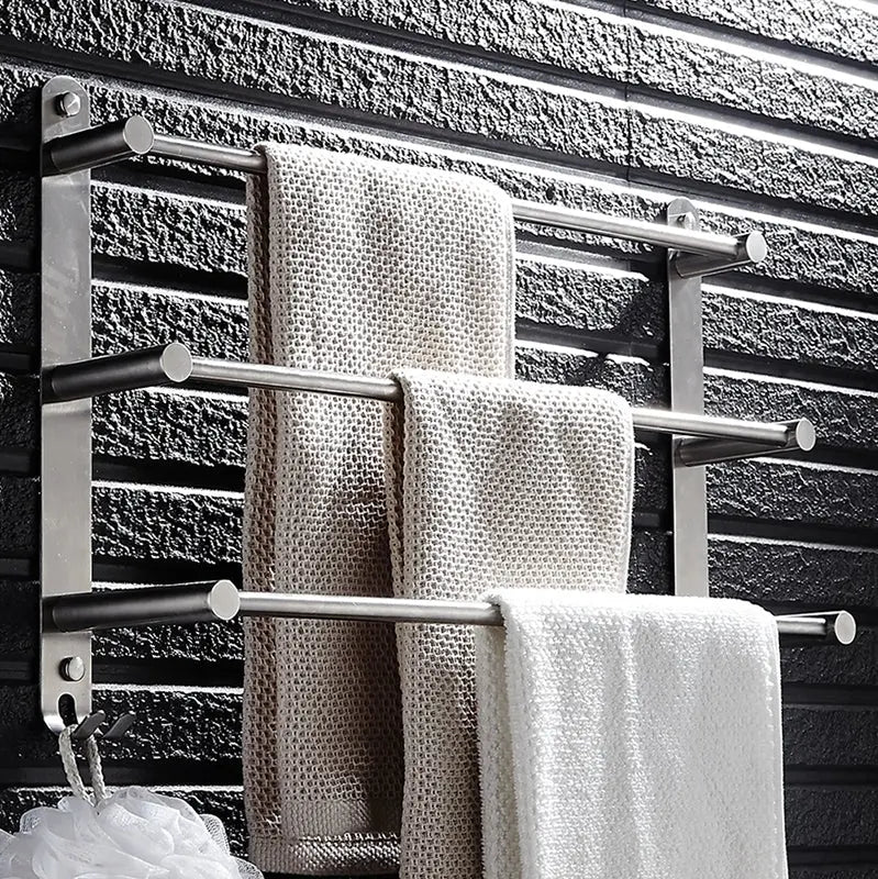 Towel Holder - Three Stainless Steel Rods - Wall Mount - TowelGrid | ribuella