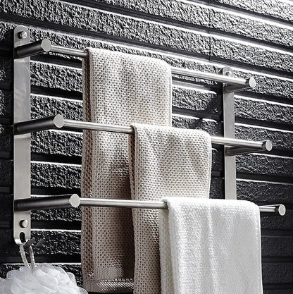 Towel Holder - Three Stainless Steel Rods - Wall Mount - TowelGrid | ribuella