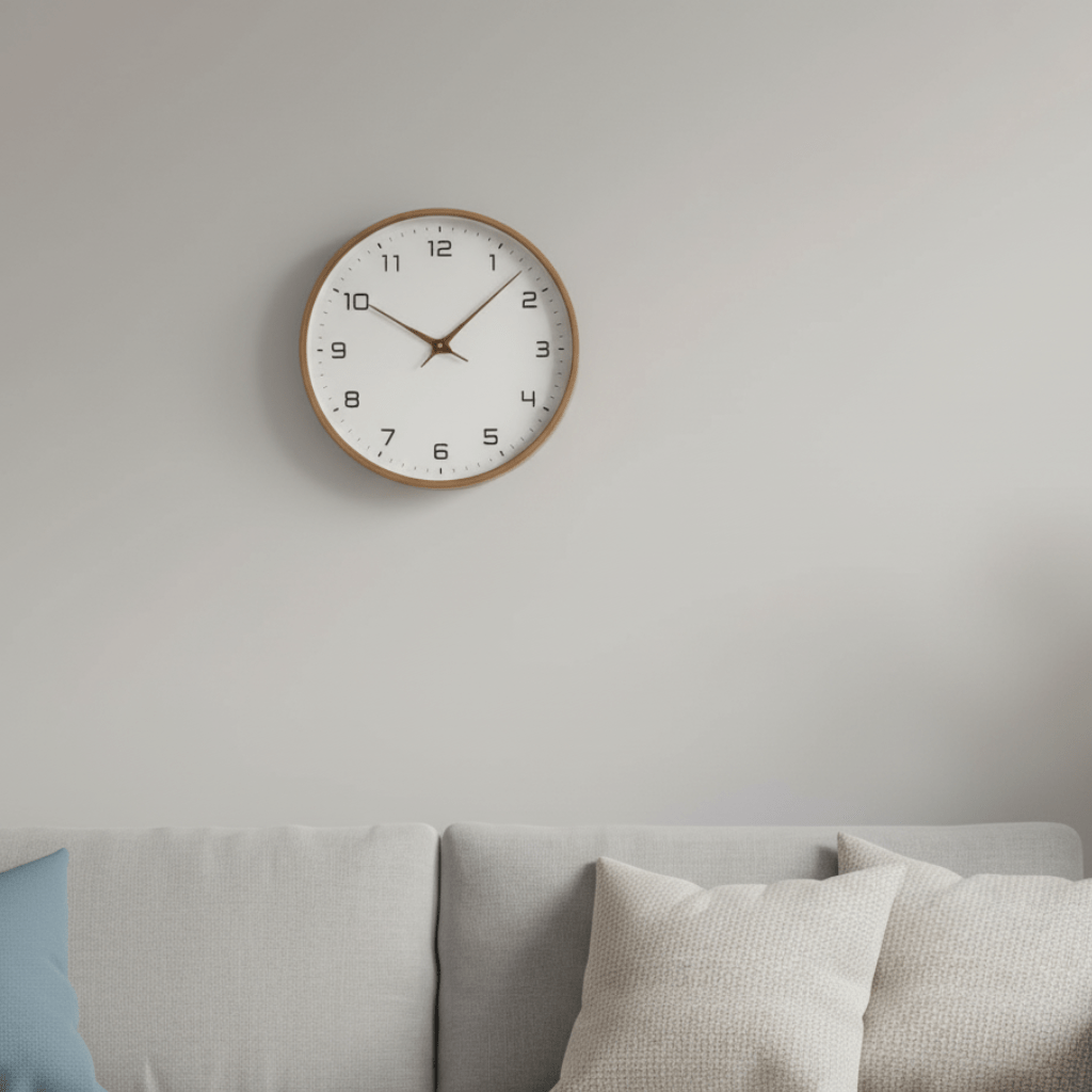 EverWood Studio Brown And Cream Solid Wood Wall Clock