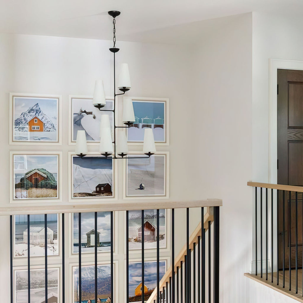 Fontaine Vertical Chandelier Tall Tiered Suspension Ceiling Light