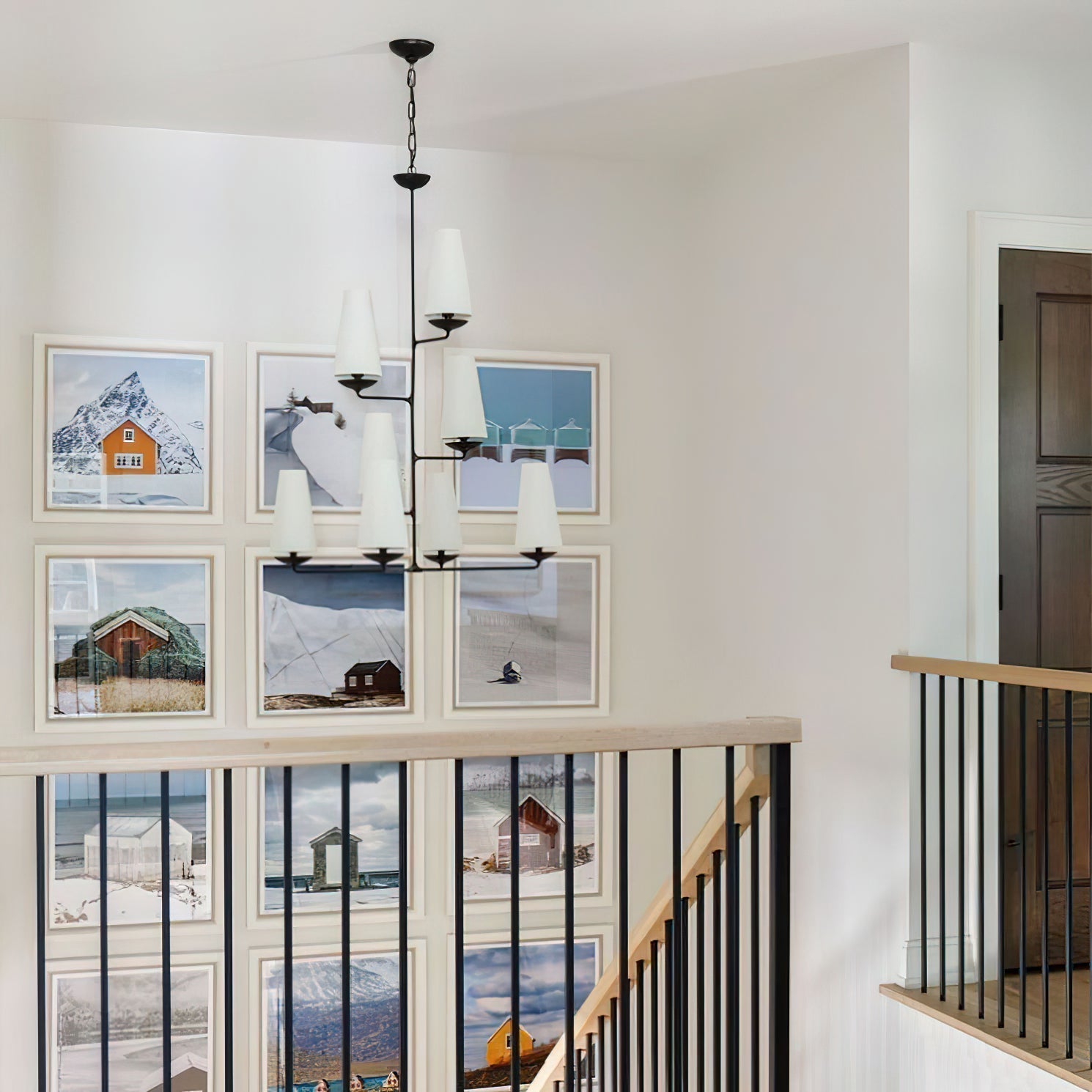Fontaine Vertical Chandelier Tall Tiered Suspension Ceiling Light