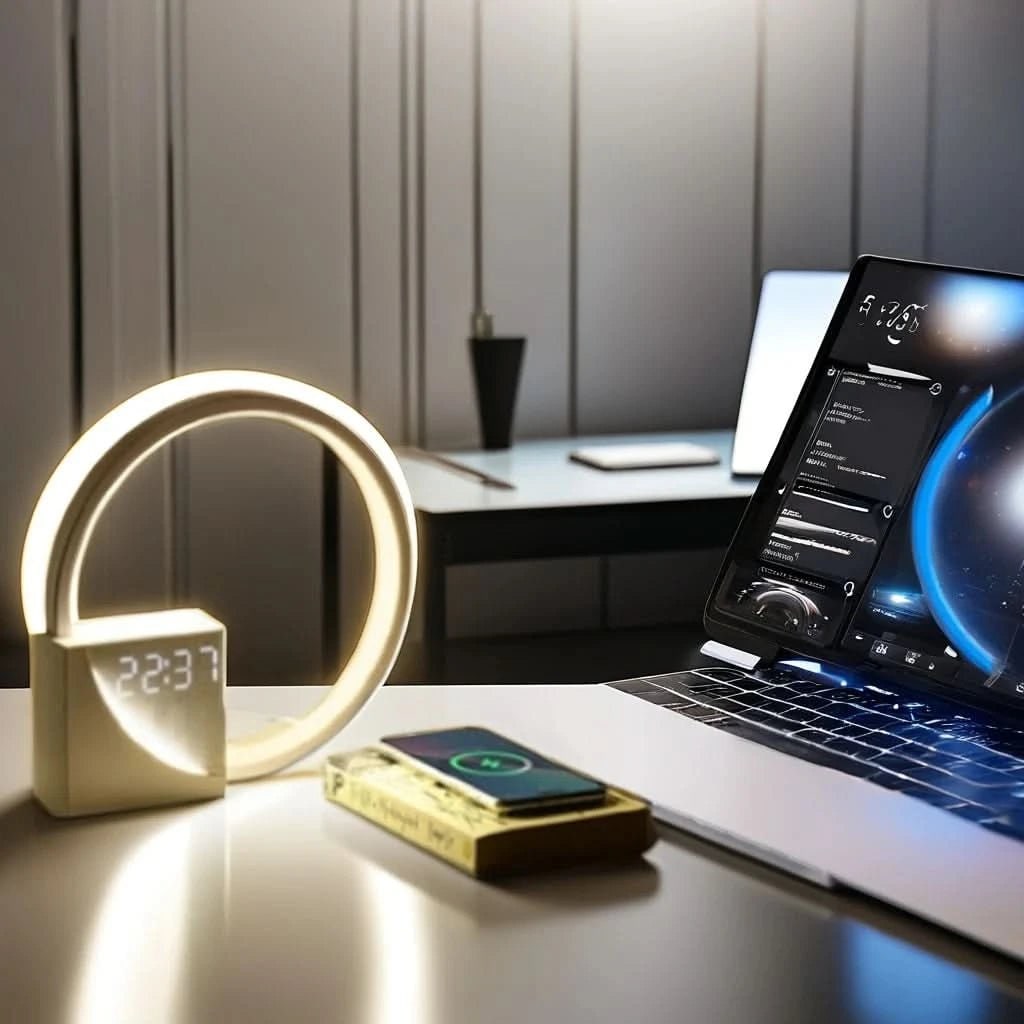 Led Bedside Table Lamp Digital Alarm Clock Display Usb Charging Port Night Light