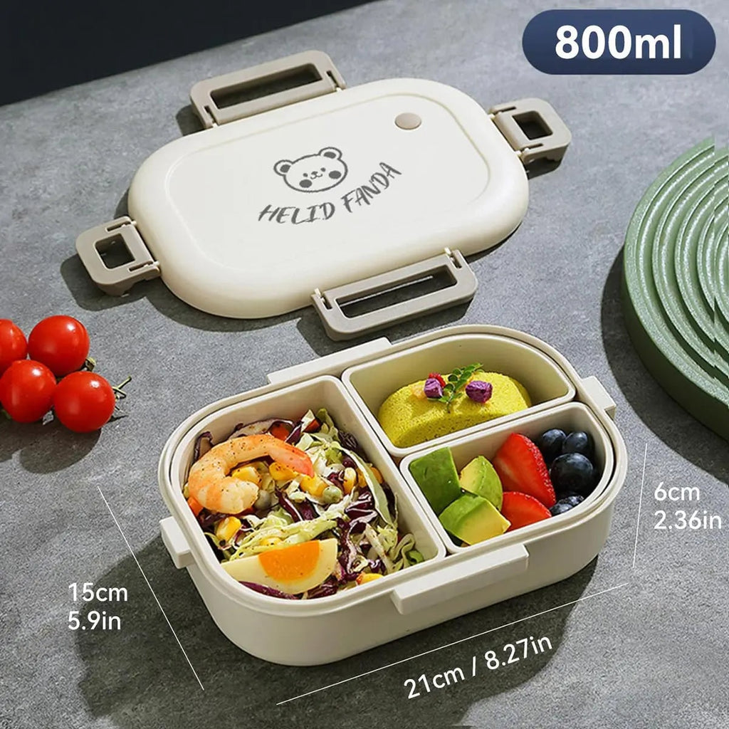 Lekkasjesikker bento-matboks, avtakbare rom, lokk med klikklås og isolert bæreveske