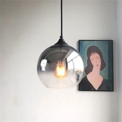 BlossomGlow rozenhanglamp met helder glazen kap en ombré-afwerking