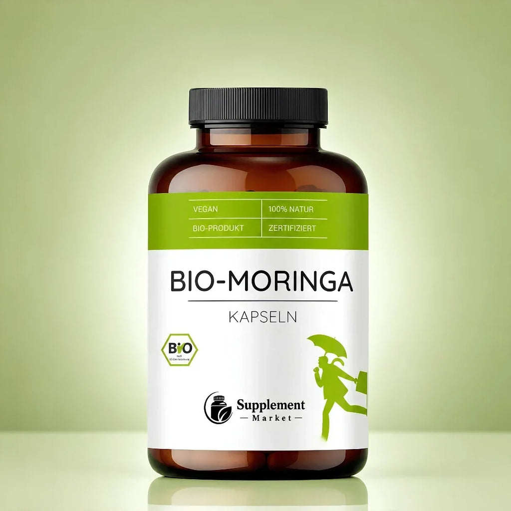 Biologische moringacapsules voor natuurlijke energie en volledige lichaamsvoeding