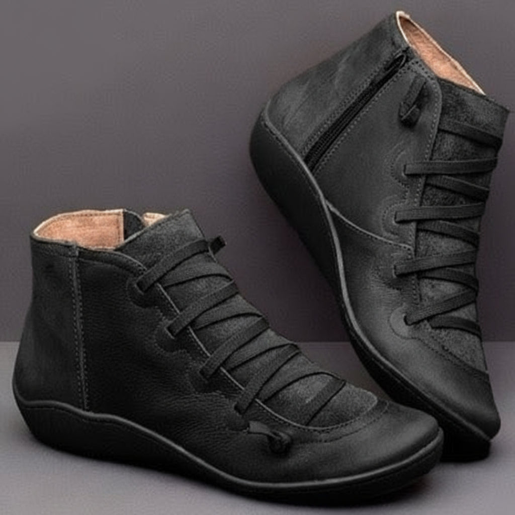 Water-Resistant Ankle Boots With Convenient Side Zipper