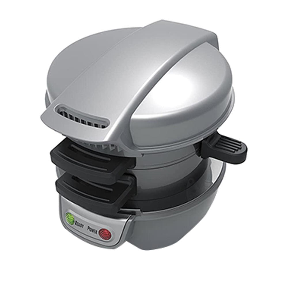 Aparat electric compact pentru panini — grill pentru micul dejun, plăci antiaderente, formă pentru ouă