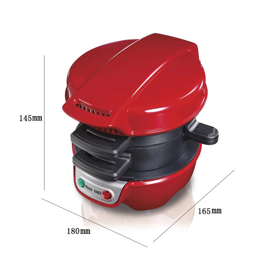 Aparat electric compact pentru panini — grill pentru micul dejun, plăci antiaderente, formă pentru ouă