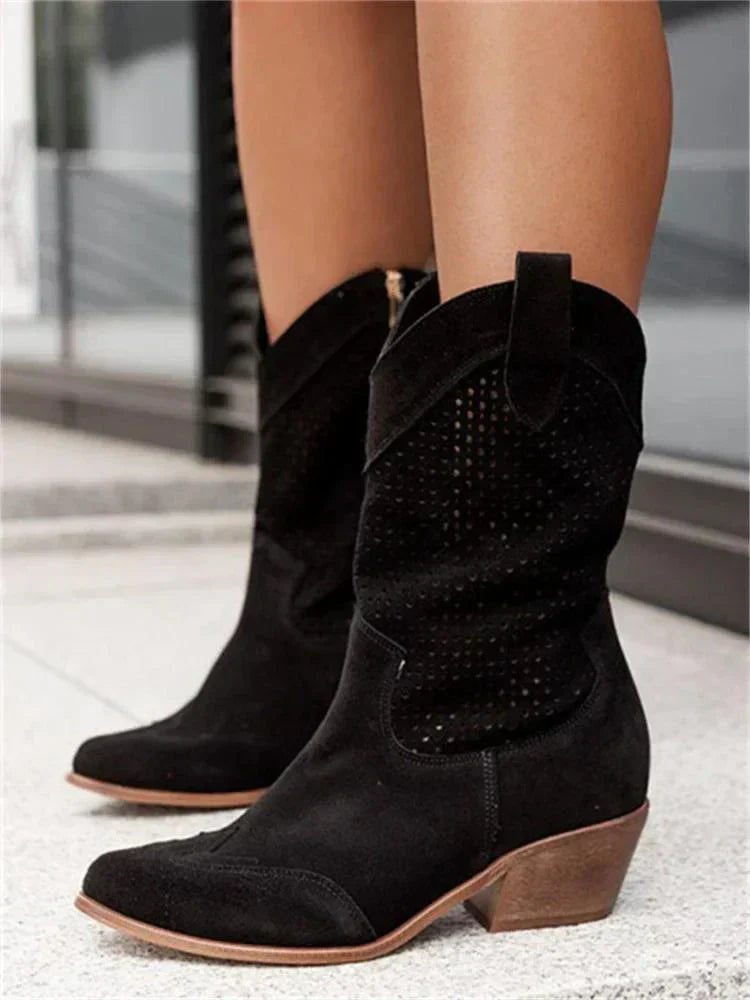Bottines western perforées — confort respirant au quotidien