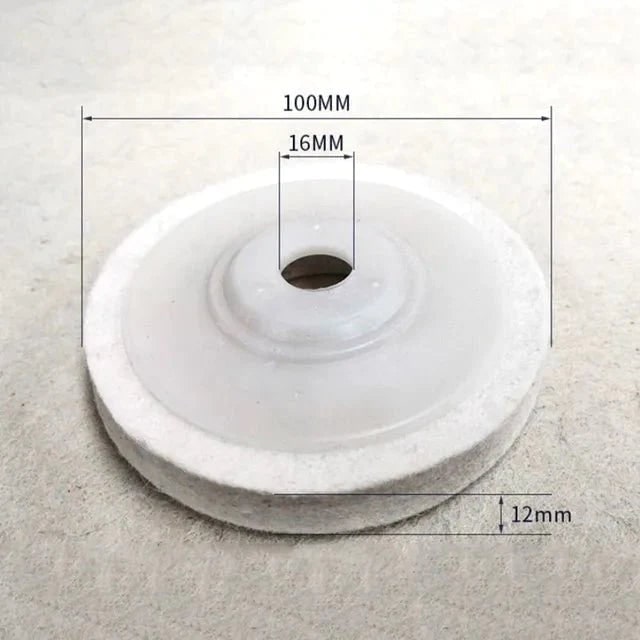 Dense Wool Felt Buffing Wheel — Secure Mount Angle Grinder Polishing Disc Pad