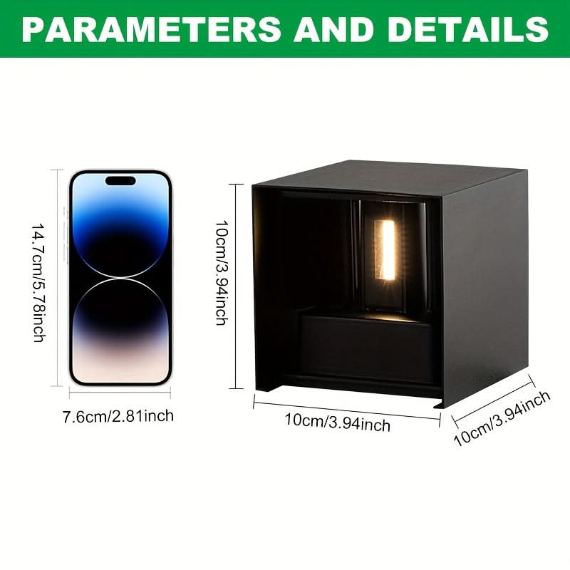 Lampă de perete pătrată pentru exterior - Design vertical și orizontal | ribuella