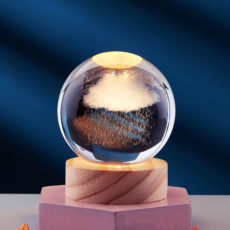 LumaOrb Crystal 3D Night Lamp Elegant Ambient Bedroom Light