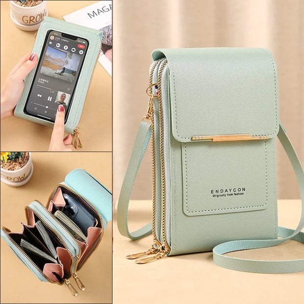 Shoulder Strap Phone Pouch – Touchscreen Compatible Anti-Theft Design | ribuella