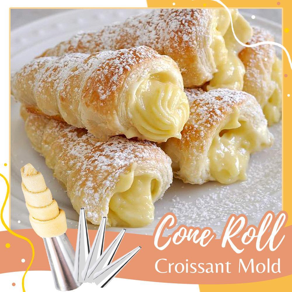 5 darabos rozsdamentes acél croissant-formázó készlet - 2 méretet tartalmaz - ribuella