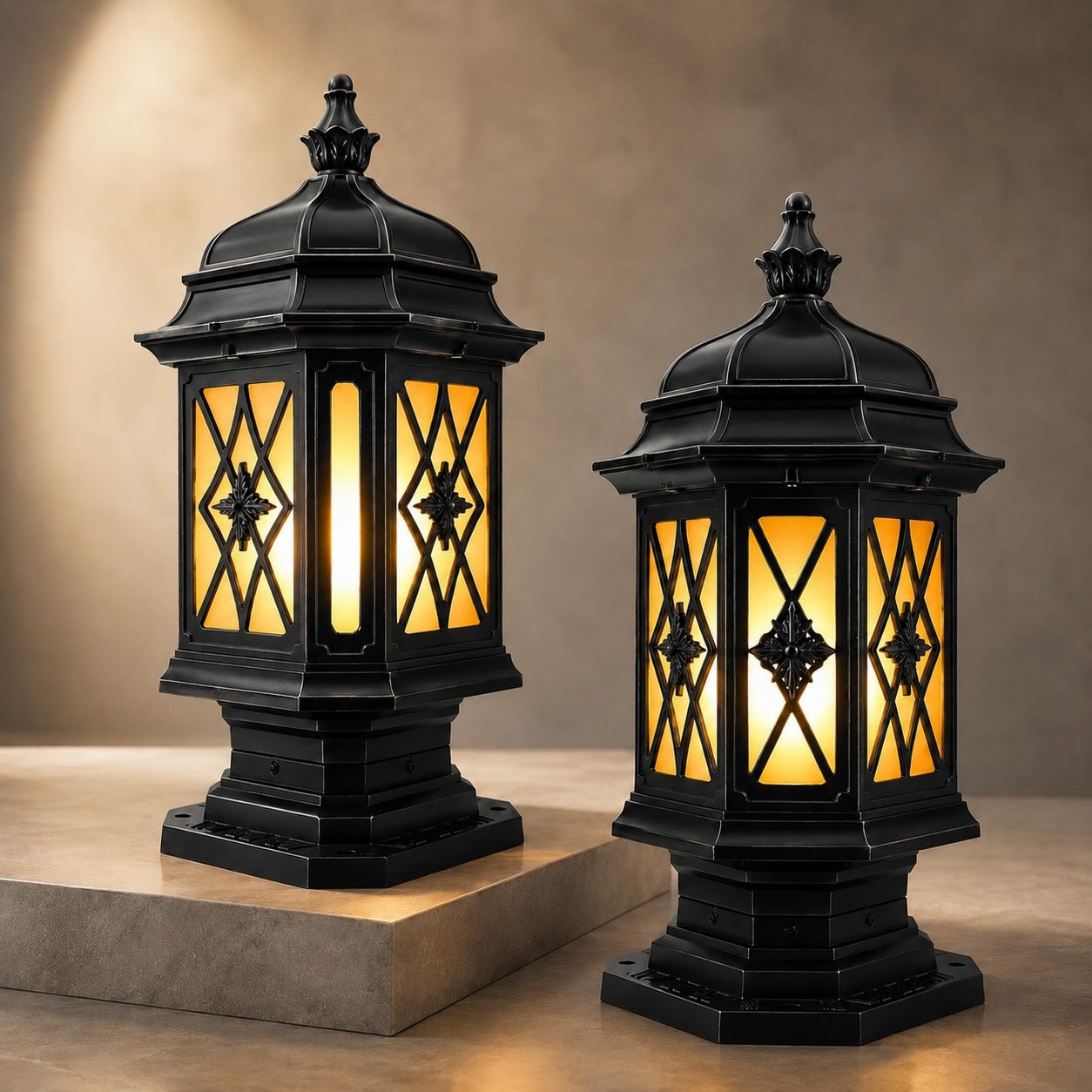 Modern Outdoor Pillar Light Wall Mounted Aluminum E27 Socket with Frosted Glass Shade | ribuella