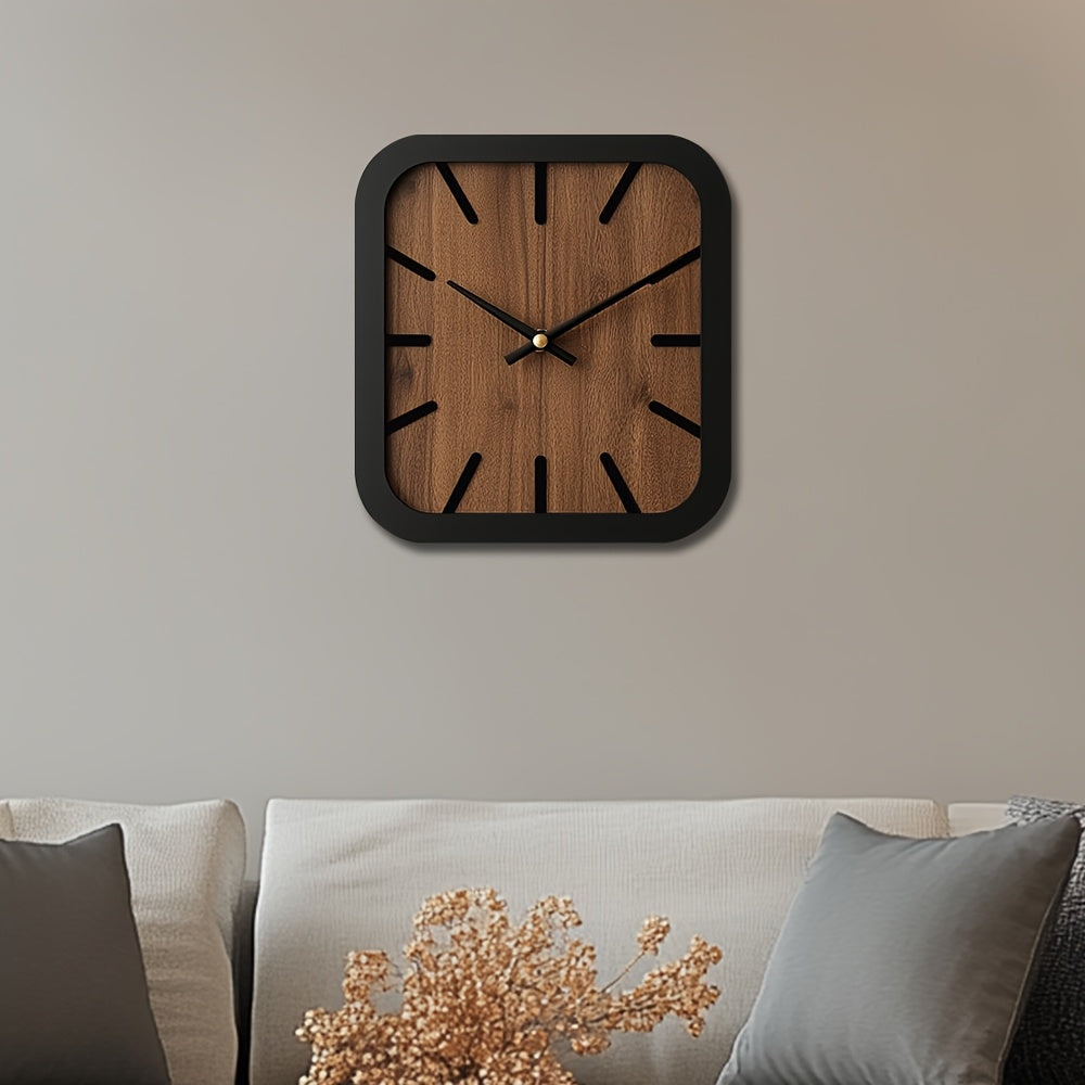 TimberCraft - Artisan Square Wooden Clock with Battery Operation | ribuella