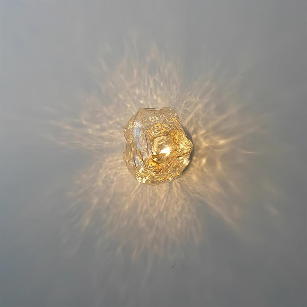 Forte Wall Lamp, Irregular Silhouette Shade, Hardwired Lighting, Gold Amber Smoke Gray