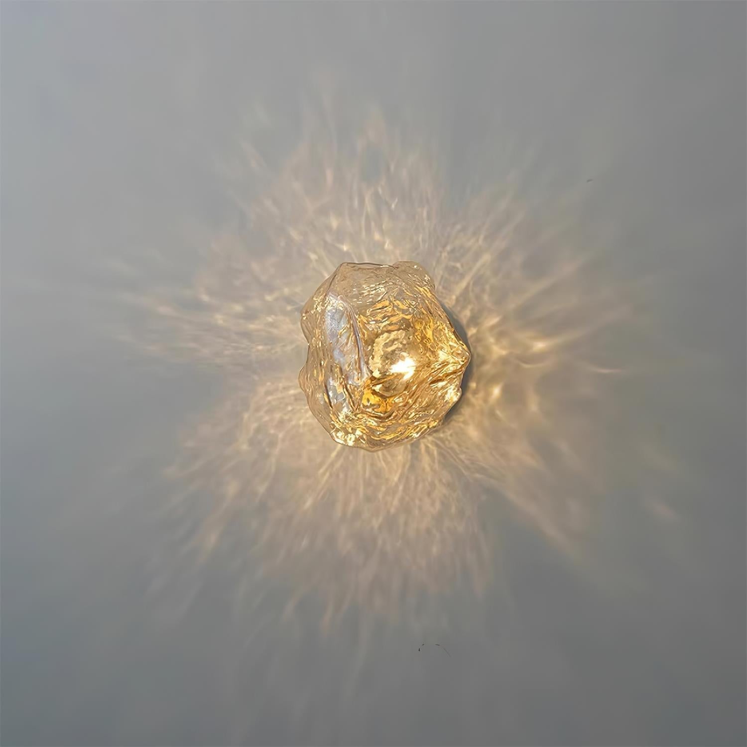 Forte Wall Lamp, Irregular Silhouette Shade, Hardwired Lighting, Gold Amber Smoke Gray
