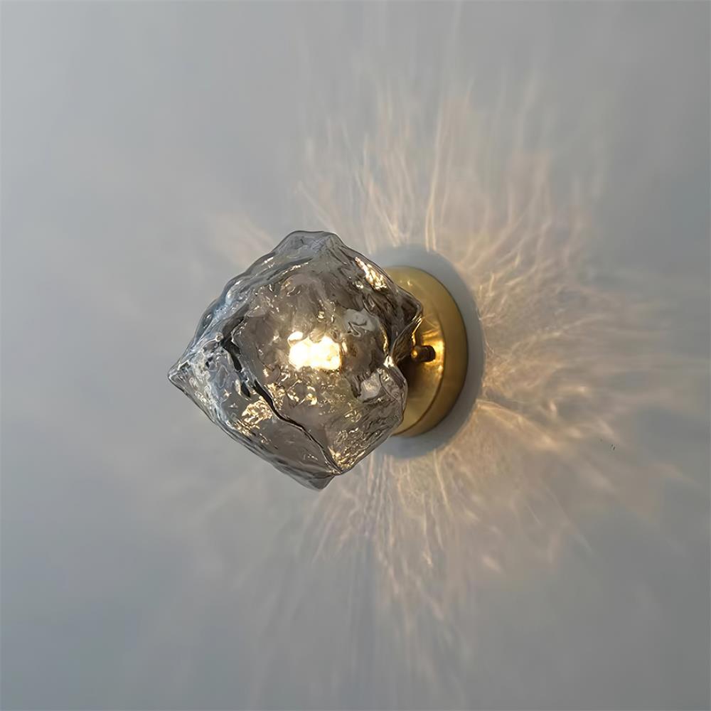 Forte Wall Lamp, Irregular Silhouette Shade, Hardwired Lighting, Gold Amber Smoke Gray