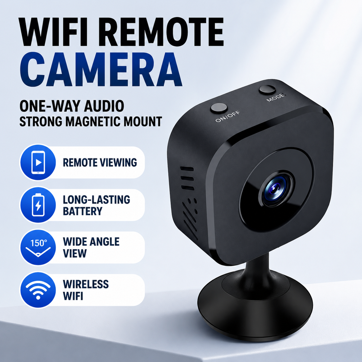 Compact Rechargeable Mini WiFi Camera Magnetic Mount Flexible Setup