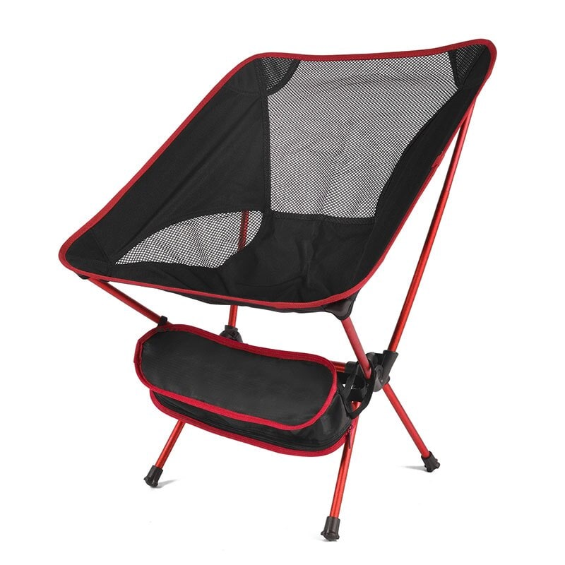 Foldable Aluminum Frame Camping Chair — Breathable Mesh Portable Seat