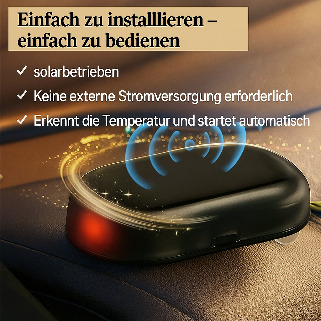 Dégivreur électromagnétique de pare-brise de voiture à énergie solaire - sans fil, LED, fixation par ventouse