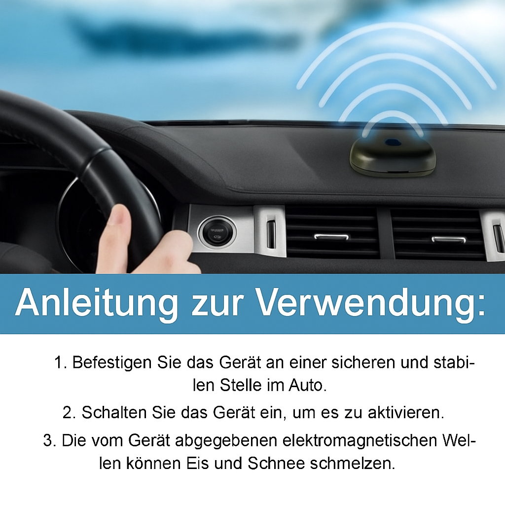 Dégivreur électromagnétique de pare-brise de voiture à énergie solaire - sans fil, LED, fixation par ventouse