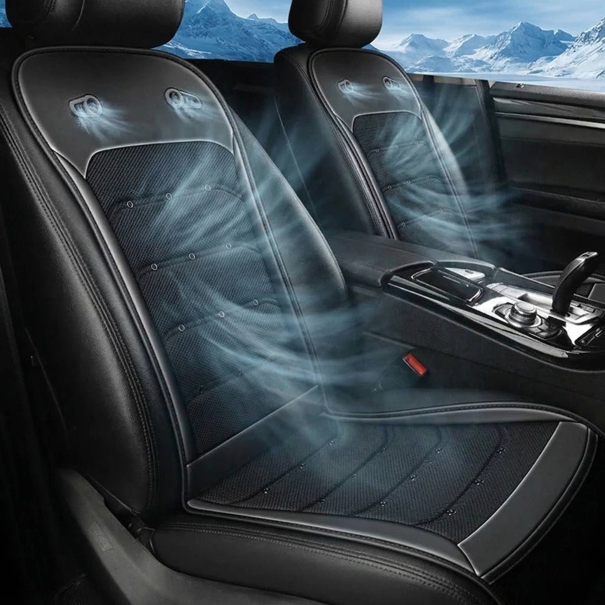 Coussin de siège de voiture à double ventilateur intégré, maille ventilée et rafraîchissante