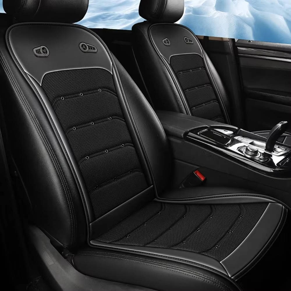 Coussin de siège de voiture à double ventilateur intégré, maille ventilée et rafraîchissante