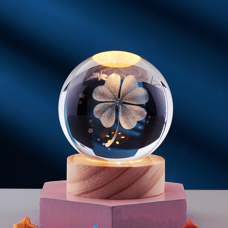 LumaOrb Crystal 3D Night Lamp Elegant Ambient Bedroom Light