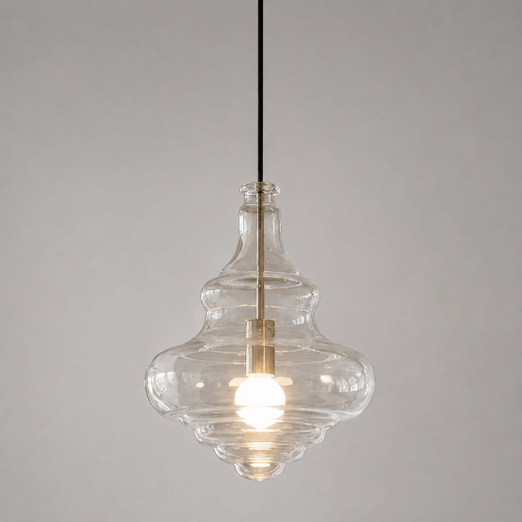 Suspension moderne en verre avec structure LED suspendue réglable pour l’éclairage de la cuisine | ribuella