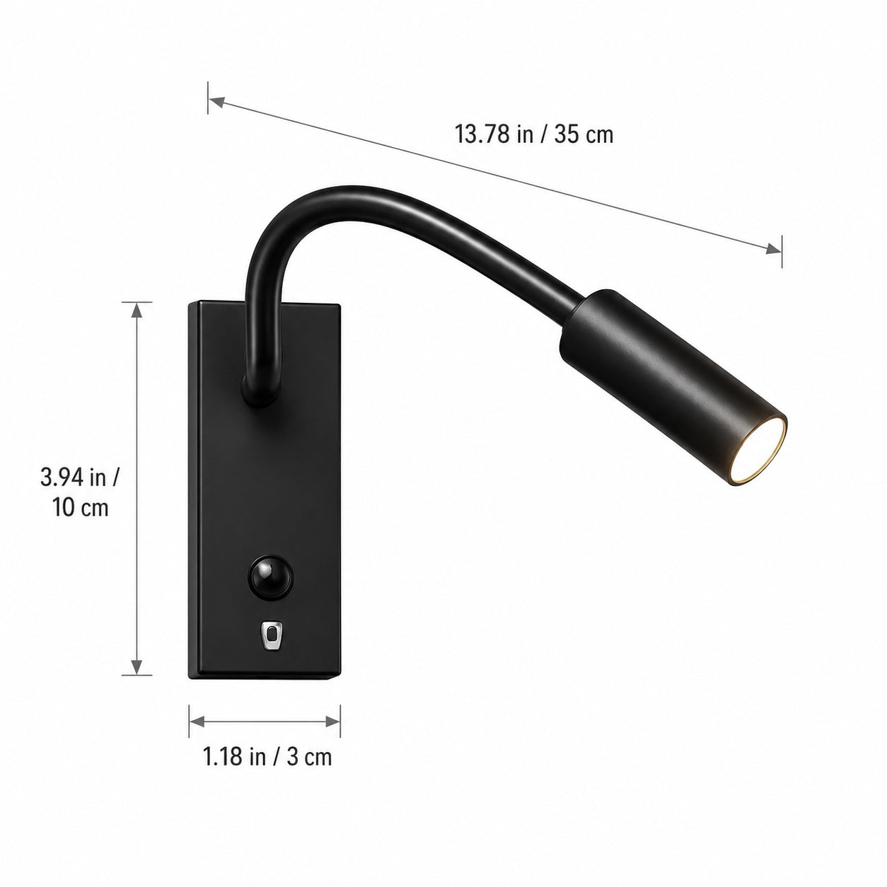 Industrial Wall Light Adjustable Gooseneck Aluminum Integrated LED Task Lamp 3000K Warm White | ribuella
