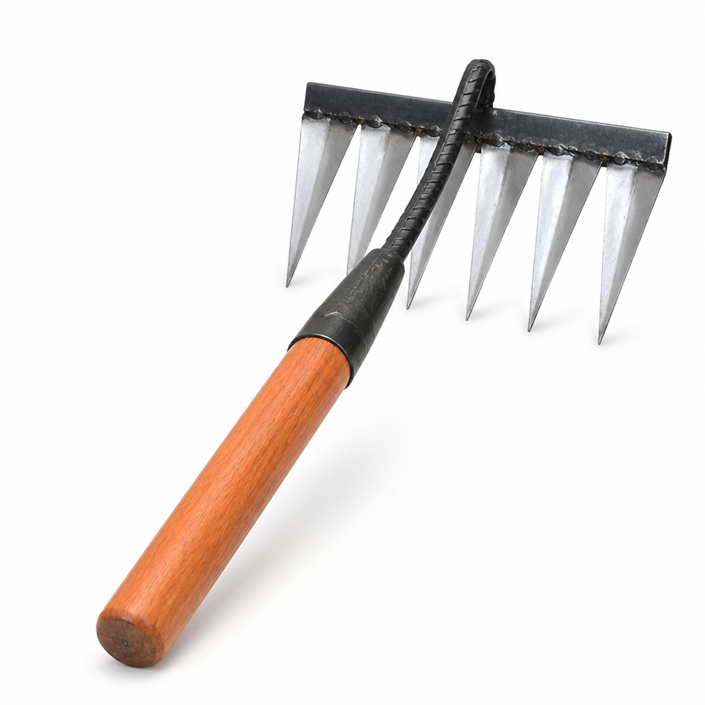 Ultra-Sharp Carbon Steel Garden Rake (4–7 Tines) | ribuella