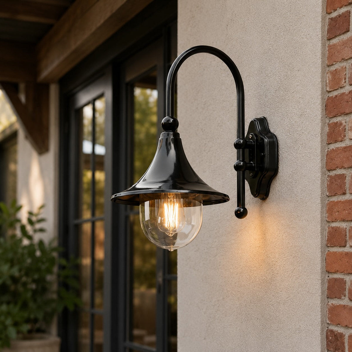 Vintage Outdoor Wall Light Waterproof Aluminum Horn Shape LED Fixture Warm White 3000K | ribuella