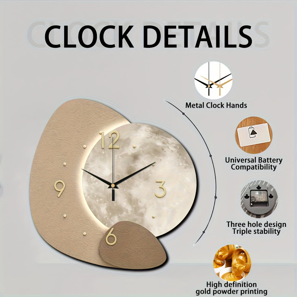 TimberCraft - Exquisite Wooden Wall Clock with Gold Accents | ribuella