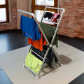 Folding Clothes Drying Rack, Aluminum Frame, Portable Space Saving Laundry Stand