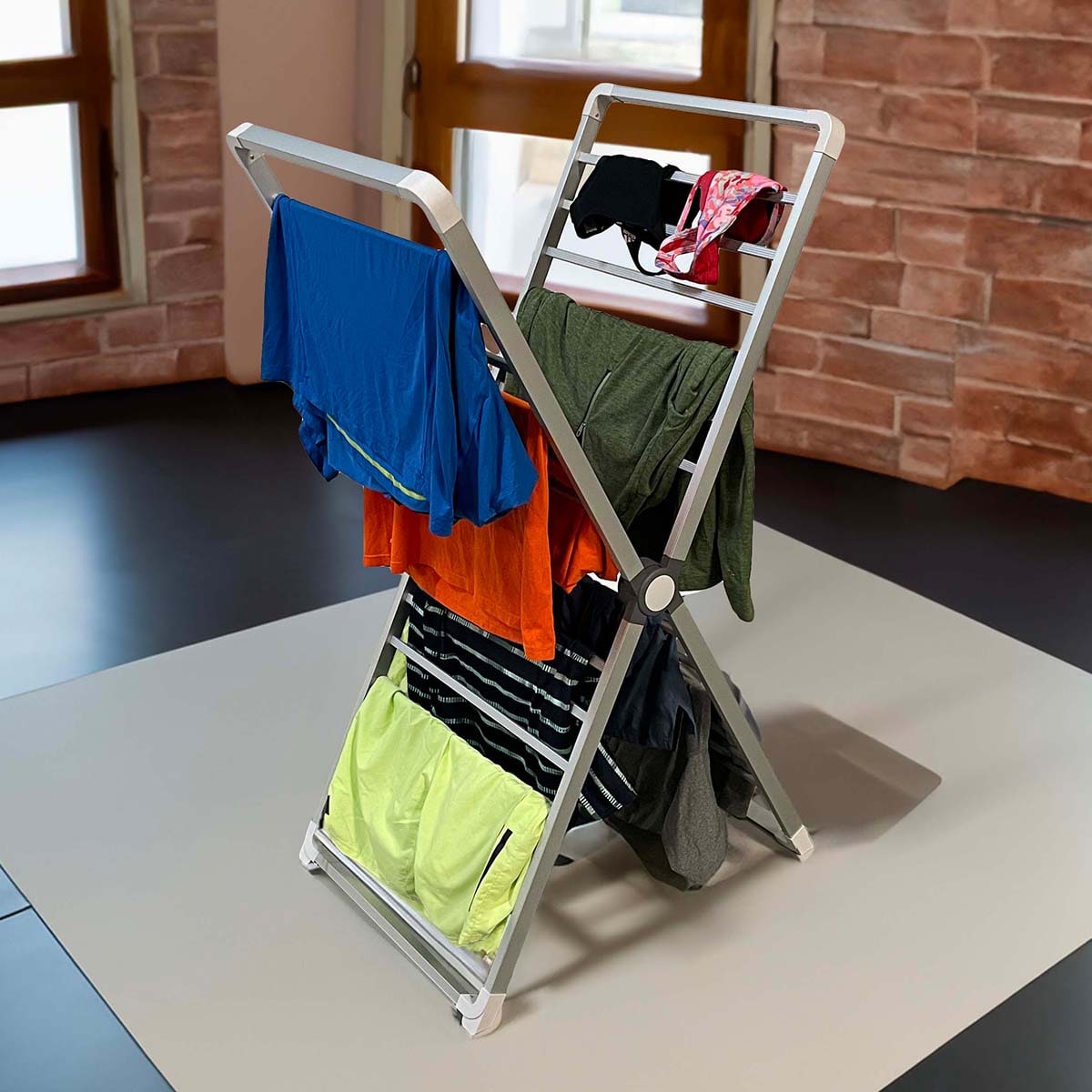 Étendoir à linge pliable, cadre en aluminium, séchoir portable peu encombrant