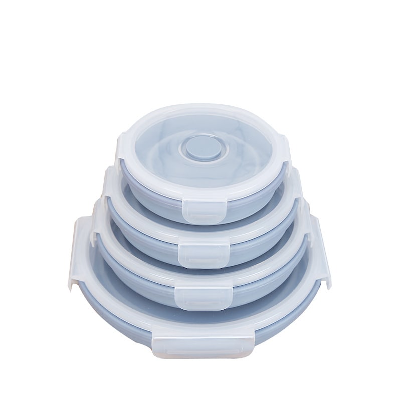 Collapsible Airtight Food Storage Containers Fold Flat Silicone Lid Lunch Prep