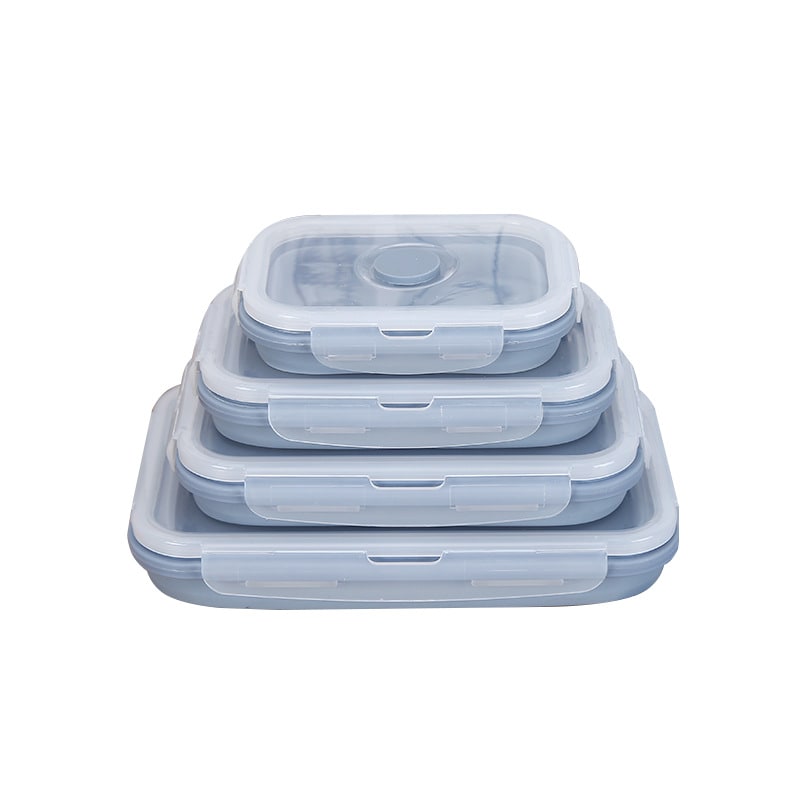 Collapsible Airtight Food Storage Containers Fold Flat Silicone Lid Lunch Prep