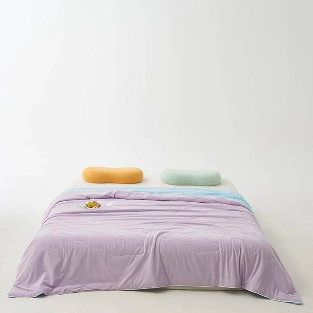 Lightweight Cooling Blanket Reversible Quilted Silky Summer Throw
