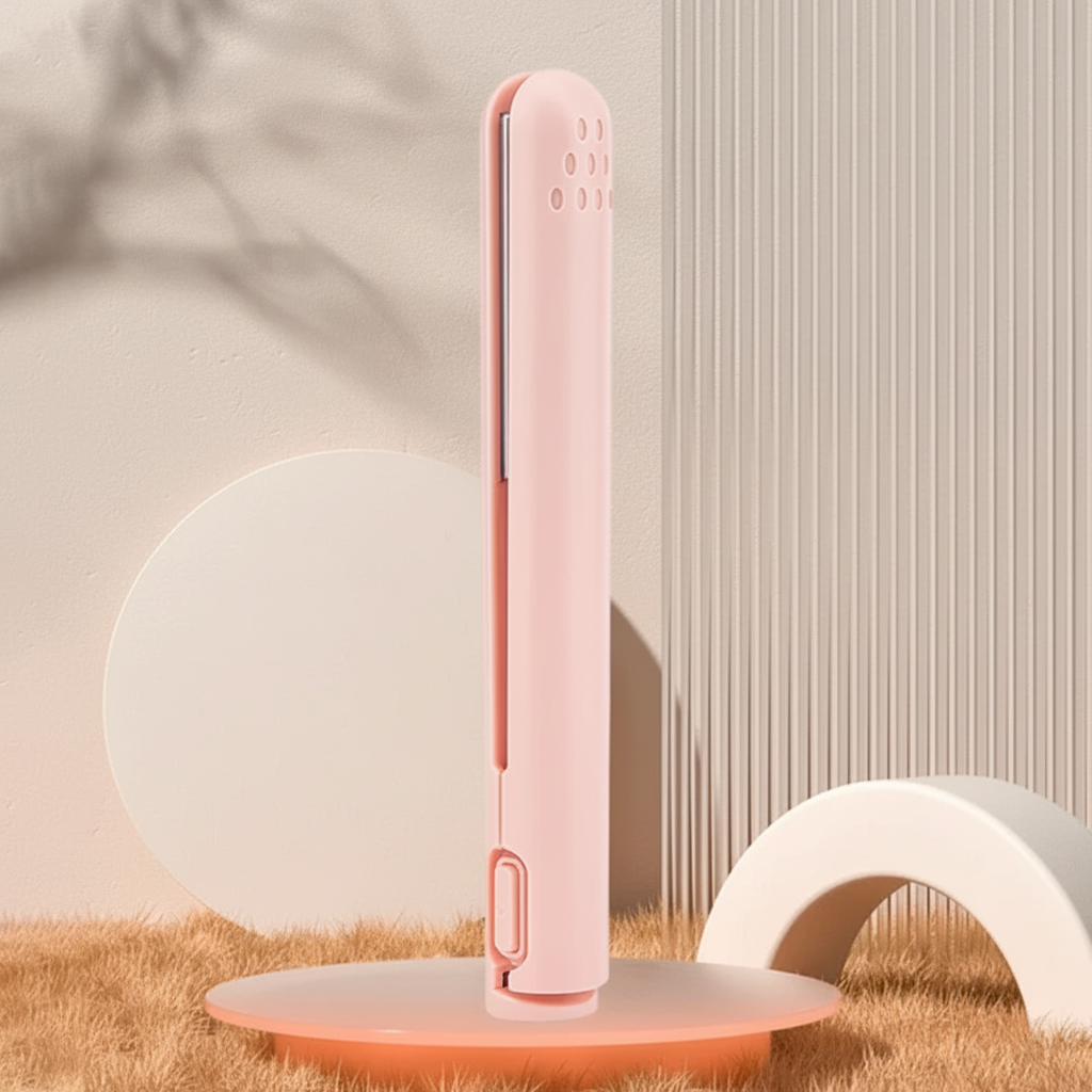 Mini trådløst glattejern — keramiske plader, genopladeligt USB-batteri