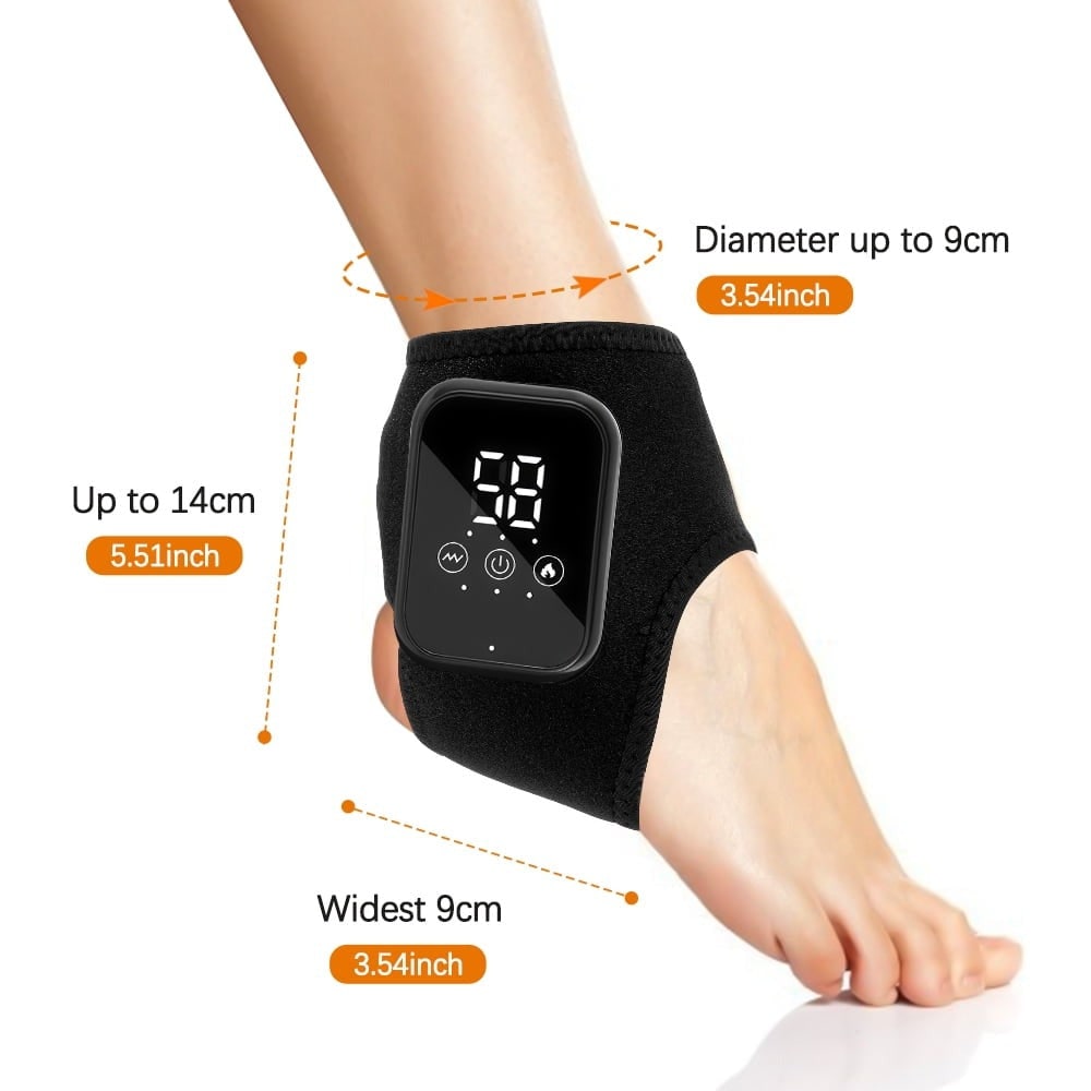 Trådløs opvarmet fod- og anklemassager – genopladelig enhed med digitalt display