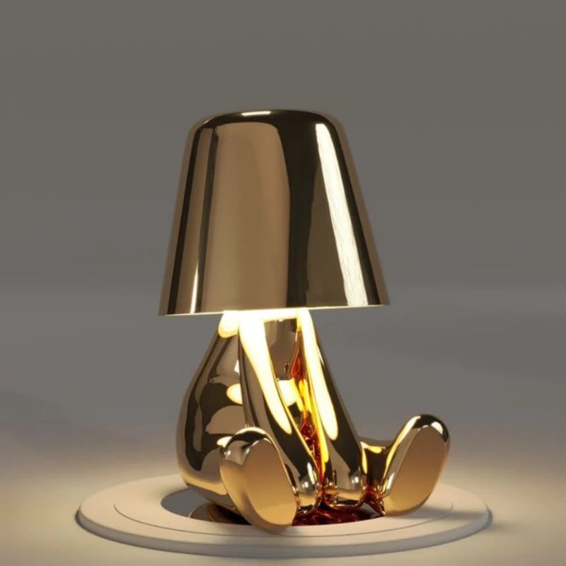 Cordless Led Table Lamp Usb Rechargeable Metal Figure Thinker Sitting Standing Poses