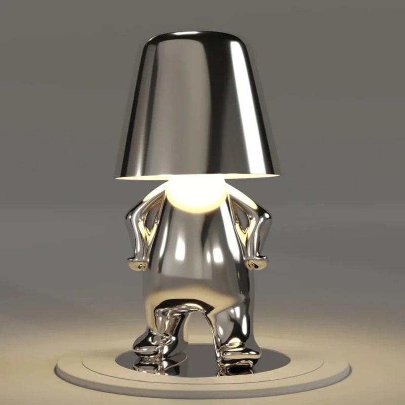 Cordless Led Table Lamp Usb Rechargeable Metal Figure Thinker Sitting Standing Poses