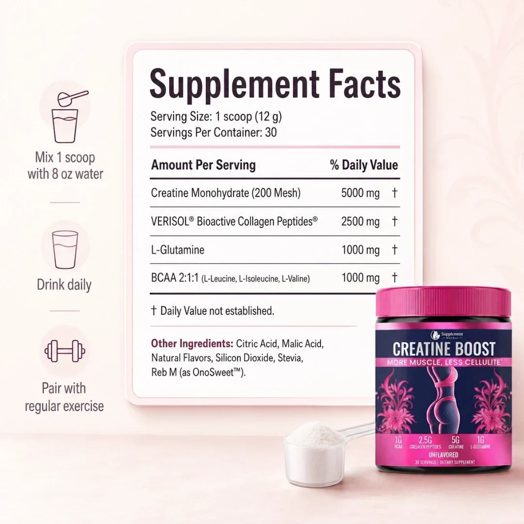 99.9% reines mikronisiertes Kreatin für die Kraft und Regeneration von Frauen