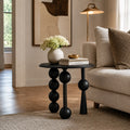 French Retro Style Round Side Table Solid Wood Compact Design for Living Room or Bedroom | ribuella