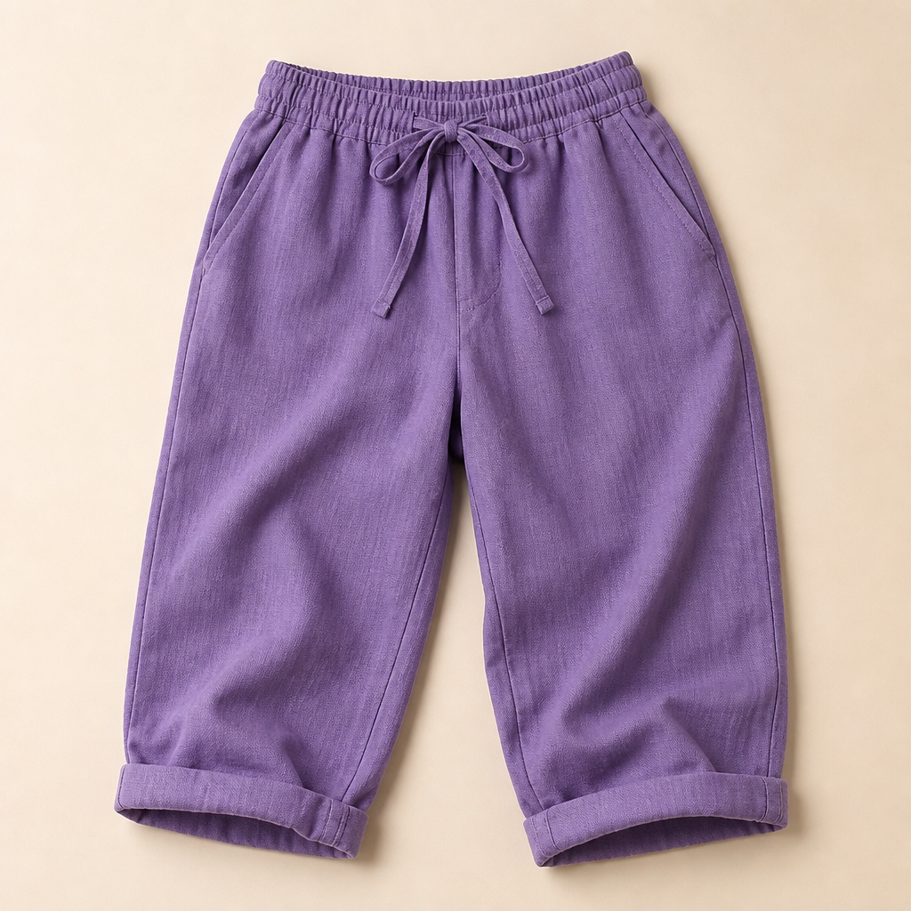 SenseLuxe – Airy Cotton-Linen Capri Pants Featuring Rolled Cuffs | ribuella