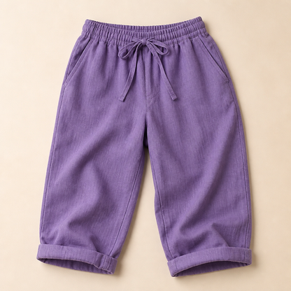 SenseLuxe – Airy Cotton-Linen Capri Pants Featuring Rolled Cuffs | ribuella