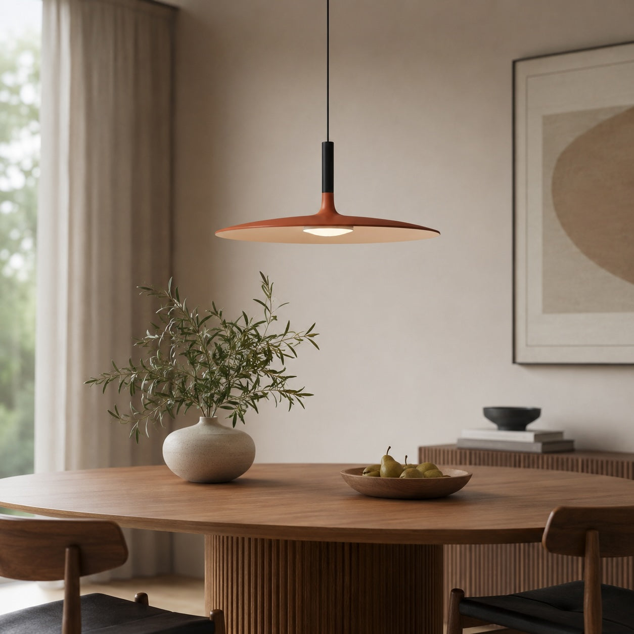 Modern Pendant Light Hanging Fixture in Concrete with Dimmable LED for Kitchen Island Lighting | ribuella