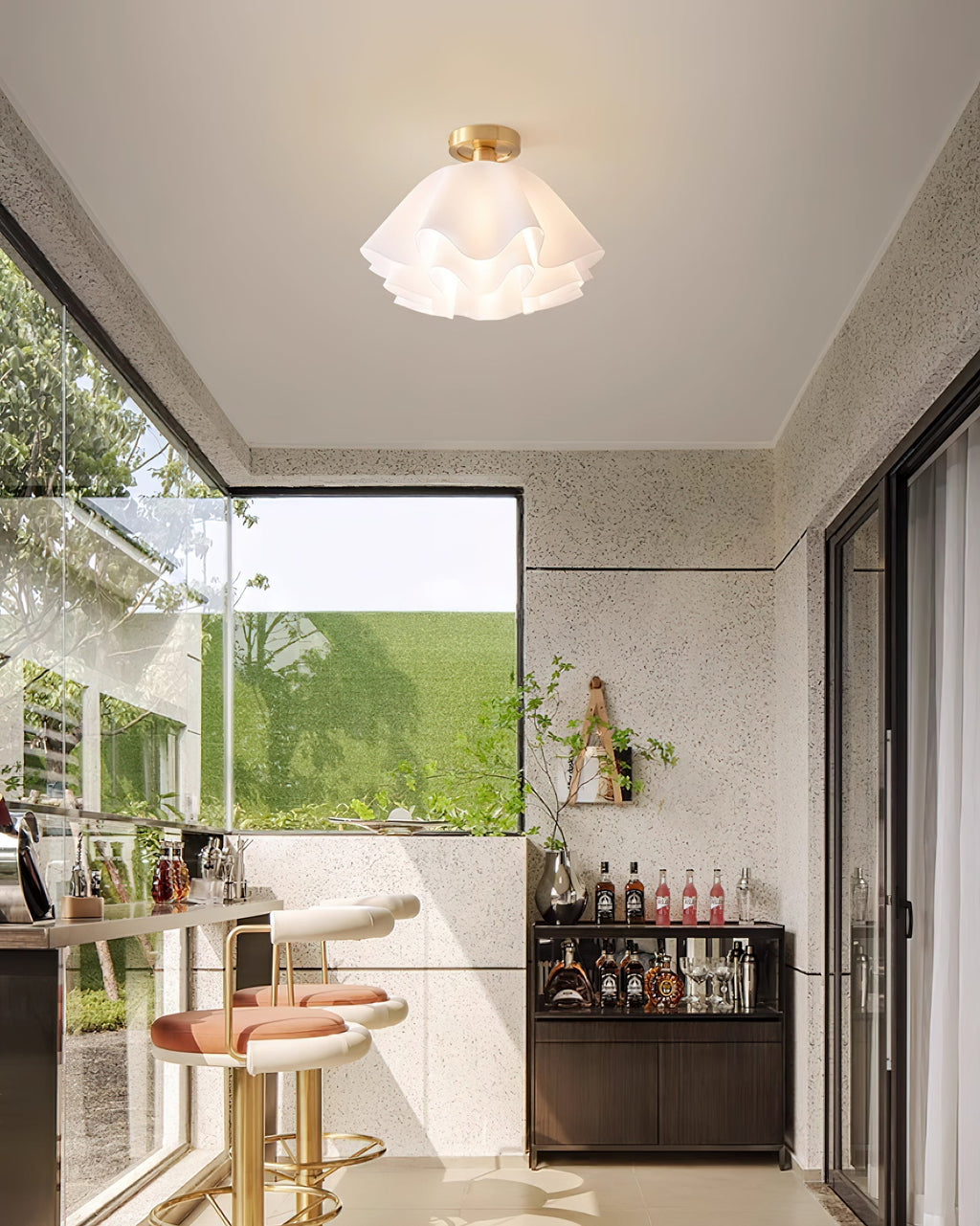 Gailon Contemporary Pleated Drum Ceiling Light Fixture